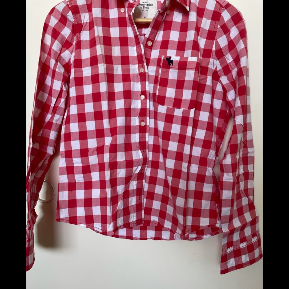 A&F red checkerboard shirt